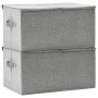 Storage boxes 2 units gray fabric 50x30x25 cm by vidaXL, Storage baskets - Ref: Foro24-332915, Price: 43,35 €, Discount: %