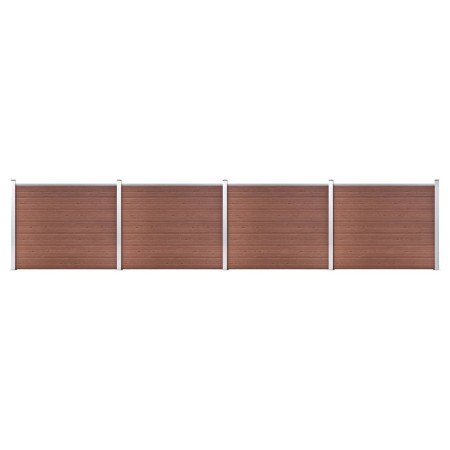Set de panel de valla WPC marrón 699x146 cm en Paneles de vallas | Comprar online en Foro24