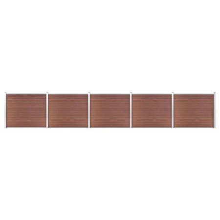 Set de panel de valla WPC marrón 872x146 cm en Paneles de vallas | Comprar online en Foro24