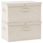 Aufbewahrungsboxen 2 Einheiten cremefarbener Stoff 50x30x25 cm von vidaXL, Aufbewahrungskörbe - Ref: Foro24-332917, Preis: 30...