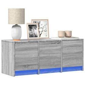 Mueble de TV con LED madera ingeniería gris Sonoma 97x34x40 cm en Muebles TV | Comprar online en Foro24