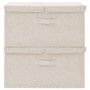 Aufbewahrungsboxen 2 Einheiten cremefarbener Stoff 50x30x25 cm von vidaXL, Aufbewahrungskörbe - Ref: Foro24-332917, Preis: 30...