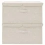 Storage boxes 2 units cream fabric 50x30x25 cm by vidaXL, Storage baskets - Ref: Foro24-332917, Price: 30,32 €, Discount: %