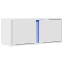 Mueble de TV de pared con luces LED blanco 80x31x35 cm