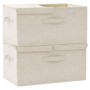 Aufbewahrungsboxen 2 Einheiten cremefarbener Stoff 50x30x25 cm von vidaXL, Aufbewahrungskörbe - Ref: Foro24-332917, Preis: 30...