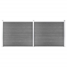 Set de panel de valla WPC gris 353x146 cm