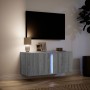 Mueble de TV de pared con luces LED gris Sonoma 80x31x35 cm en Muebles TV | Comprar online en Foro24