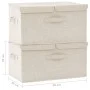 Storage boxes 2 units cream fabric 50x30x25 cm by vidaXL, Storage baskets - Ref: Foro24-332917, Price: 30,32 €, Discount: %