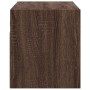 Mueble de TV de pared con luces LED roble marrón 80x31x35 cm