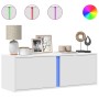 Mueble de TV de pared con luces LED blanco 100x31x35 cm en Muebles TV | Comprar online en Foro24