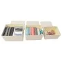 Set of stackable storage boxes 3 pcs cream fabric by vidaXL, Storage baskets - Ref: Foro24-332920, Price: 47,78 €, Discount: %