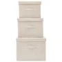 Set of stackable storage boxes 3 pcs cream fabric by vidaXL, Storage baskets - Ref: Foro24-332920, Price: 47,78 €, Discount: %