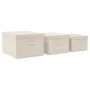 Set of stackable storage boxes 3 pcs cream fabric by vidaXL, Storage baskets - Ref: Foro24-332920, Price: 47,78 €, Discount: %