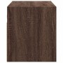 Mueble de TV de pared con luces LED marrón roble 100x31x35 cm