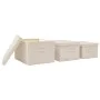 Set of stackable storage boxes 3 pcs cream fabric by vidaXL, Storage baskets - Ref: Foro24-332920, Price: 47,78 €, Discount: %