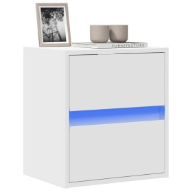 Mueble de TV de pared con luces LED blanco 41x31x45 cm Mueble de TV de pared con luces LED blanco 41x31x45 cm