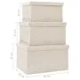 Set of stackable storage boxes 3 pcs cream fabric by vidaXL, Storage baskets - Ref: Foro24-332920, Price: 47,78 €, Discount: %