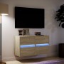 Muebles de TV de pared luces LED 2 uds roble Sonoma 41x31x45 cm en Muebles TV | Comprar online en Foro24