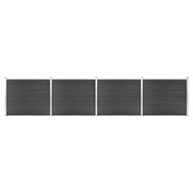 Set de panel de valla WPC gris 699x146 cm en Paneles de vallas | Comprar online en Foro24