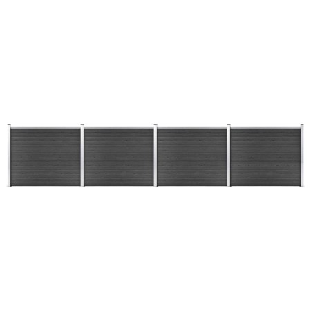 Set de panel de valla WPC gris 699x146 cm