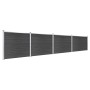 Set de panel de valla WPC gris 699x146 cm