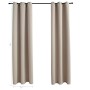Cortinas opacas con anillas (2 unidades), color beige, 97 x 160