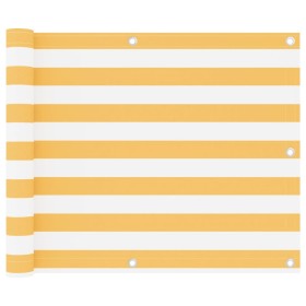 Toldo para balcón tela oxford blanco y amarillo 75x400 cm en Sombrillas | Comprar online en Foro24