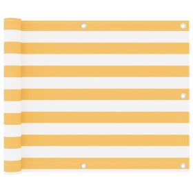 Toldo para balcón tela oxford blanco y amarillo 75x600 cm en Sombrillas | Comprar online en Foro24