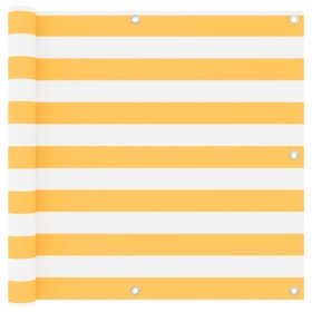 Toldo para balcón tela oxford blanco y amarillo 90x400 cm en Sombrillas | Comprar online en Foro24