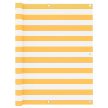 Toldo para balcón tela oxford blanco y amarillo 120x300 cm en Sombrillas | Comprar online en Foro24