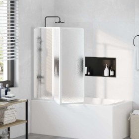 Mampara de ducha con 3 paneles plegables, 141 x 130 cm