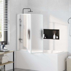 Mampara de ducha con 3 paneles plegables, 141 x 130 cm