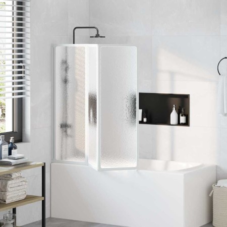 Mampara de ducha con 3 paneles plegables, 141 x 130 cm