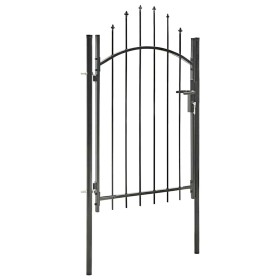 Puerta de jardín de acero negro 1x2 m