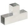 Conectores de postes en T 4 uds metal galvanizado 81x81 mm