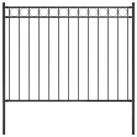 Valla de jardín de acero 1,81x1,2 m, color negro