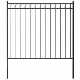 Valla de jardín de acero 1,81x1,5 m, color negro