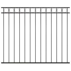 Panel de valla de acero 1,7x1,5 m negro