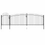 Puerta de valla de jardín con punta de lanza 5x2 m negro
