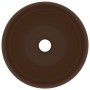 Lavabo de lujo redondo cerámica marrón oscuro mate 40x15 cm