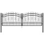 Puerta de valla con punta de lanza negra, 305 x 100 cm, acero
