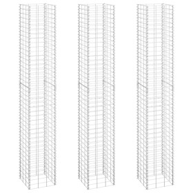 Arriates de gaviones 3 unidades hierro 30x30x200 cm