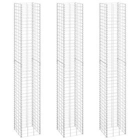 Arriates de gaviones 3 unidades hierro 30x30x200 cm en Maceteros y jardineras | Comprar online en Foro24