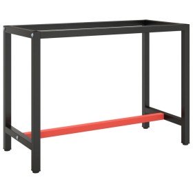 Estructura banco de trabajo metal negro y rojo mate 110x50x79cm en Patas para mesas | Comprar online en Foro24