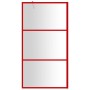 Mampara puerta de ducha vidrio transparente ESG rojo 100x195 cm