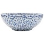 Lavabo sobre encimera redondo cerámica blanco y azul Φ41x14 cm