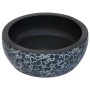 Lavabo sobre encimera redondo cerámica negro y azul Φ41x14 cm