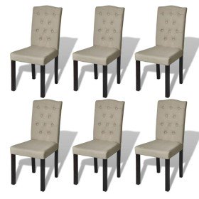 Sillas de comedor 6 unidades de tela camel en Sillas de comedor | Comprar online en Foro24