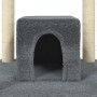 Rascador para gatos con postes de sisal gris oscuro 174 cm