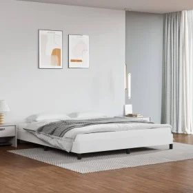 White synthetic leather bed frame 160x200 cm by vidaXL, Beds and slatted bases - Ref: Foro24-346911, Price: 109,26 €, Discoun...